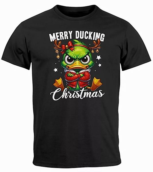 MoonWorks Print-Shirt Herren T-Shirt Weihnachten Lustig Merry Ducking Chris günstig online kaufen