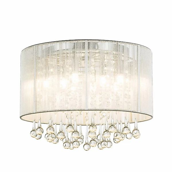 Silberne LED-Deckenleuchte Sierra mit Behang günstig online kaufen