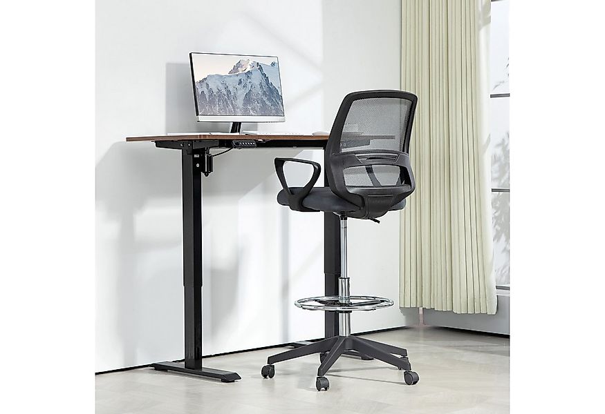 Vinsetto Bürostuhl mit Armlehnen, verstellbarer Fußring, Netzbespannung (er günstig online kaufen