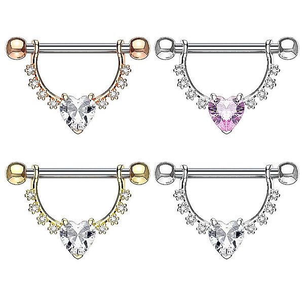Taffstyle Intimpiercing Brustwarzenpiercing Barbell beweglich Kristall günstig online kaufen