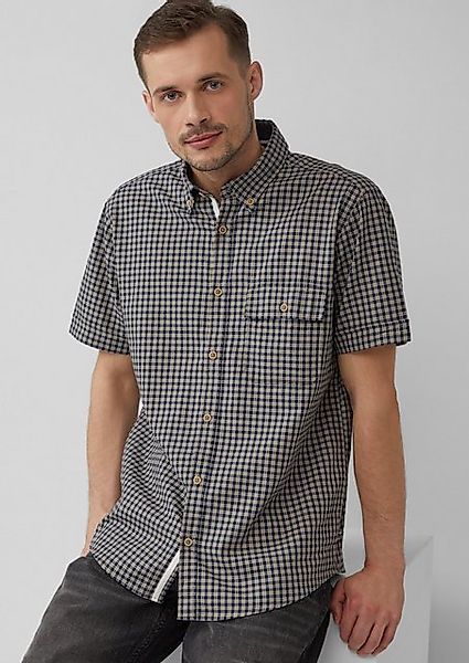 s.Oliver Kurzarmhemd Regular Fit: Kariertes Hemd aus Baumwolle mit Button-D günstig online kaufen