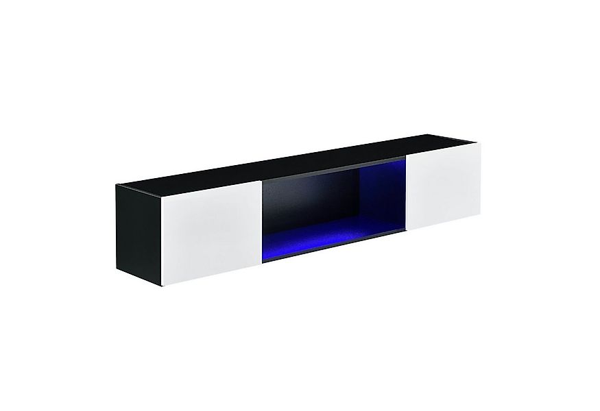 en.casa Hängeschrank »Thabong« Hängeboard mit LED Beleuchtung 150 cm mit Ab günstig online kaufen