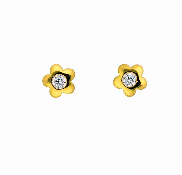 Adelia´s Paar Ohrhänger "1 Paar 585 Gold Ohrringe / Ohrstecker Blüte mit Zi günstig online kaufen