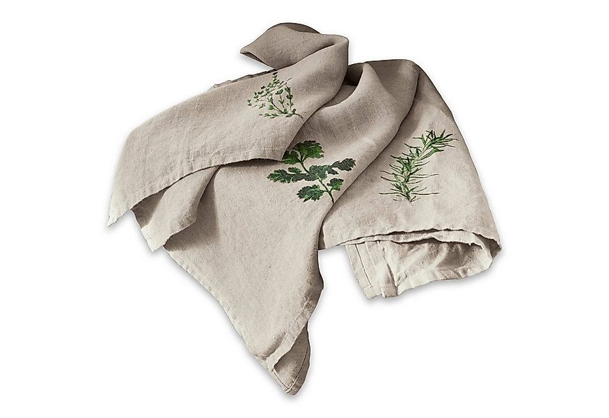 Mirabeau Geschirrtuch Geschirrtuch 3er Set Herbal Gardens beige/grün günstig online kaufen