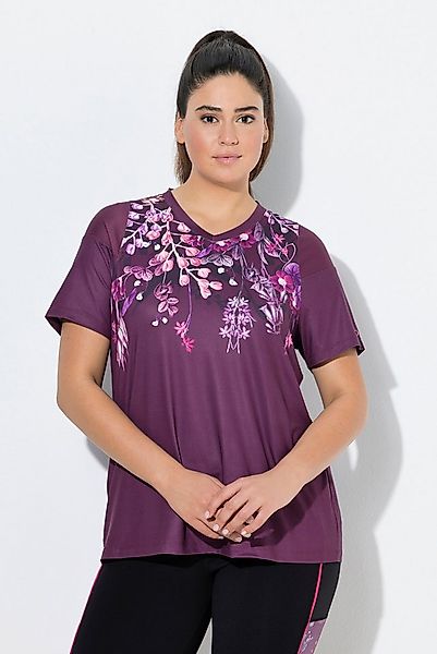 Ulla Popken T-Shirt Funktionsshirt Mesh-Einsätze V-Ausschnitt Halbarm günstig online kaufen