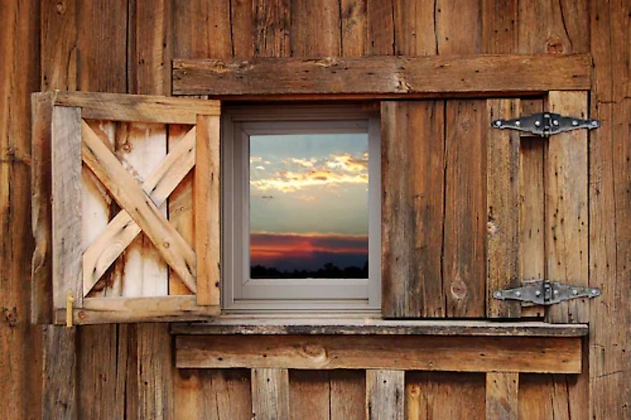 Papermoon Fototapete »Scheunenfenster« günstig online kaufen