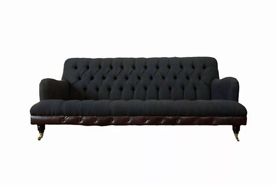 JVmoebel Sofa Schwarzer Chesterfield Dreisitzer Luxus Couch Polster Sofa, M günstig online kaufen