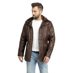 S&A Ledermoden Lederjacke John Abnehmbarer Lammfellkragen günstig online kaufen