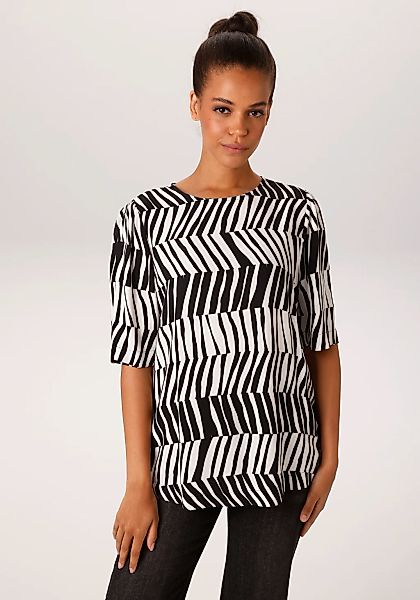 Aniston CASUAL Schlupfbluse mit extravagantem Streifenmuster - NEUE KOLLEKT günstig online kaufen