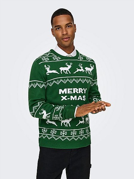 ONLY & SONS Strickpullover ONSXMAS REG 5 ALLOVER CREW KNIT günstig online kaufen