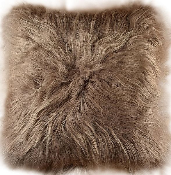 KUHFELL online & NOMAD Fellkissen Echtes Lammfell Kissen Taupe Kissenbezug günstig online kaufen