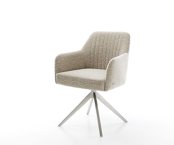 Drehstuhl Greg-Flex Webstoff Soft Beige Kreuzgestell breit Edelstahl 360° d günstig online kaufen