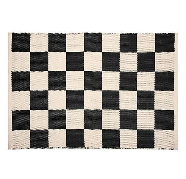 PAD Badematte PAD Fußmatte Check Karomuster Schwarz Beige (60x90cm) günstig online kaufen