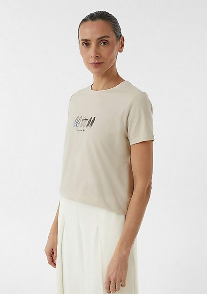 comma Kurzarmshirt T-Shirt Jersey-T-Shirt aus Baumwollmix mit Print günstig online kaufen