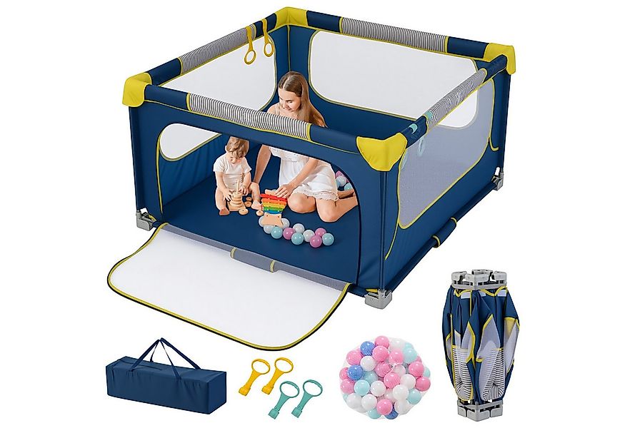 COSTWAY Laufstall faltbar, 127*127cm, mit 50 Bälle & Tragetasche, für Baby günstig online kaufen