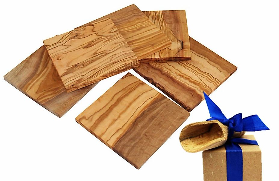 Olivenholz-erleben Getränkeuntersetzer "Untersetzer, eckig, aus Olivenholz" günstig online kaufen