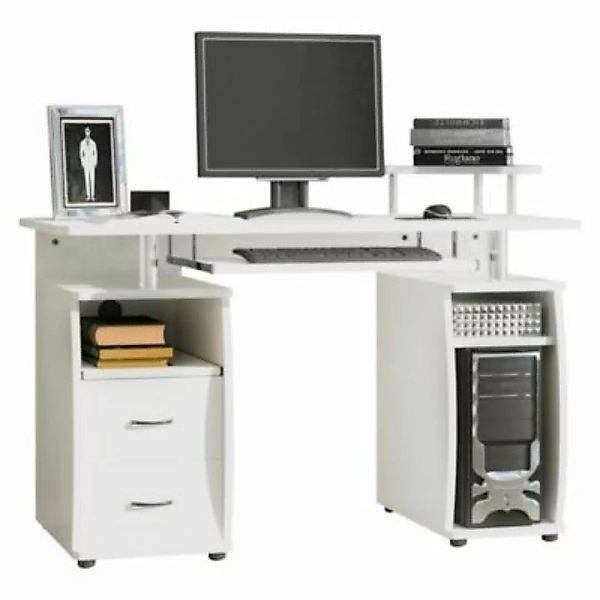 HOMCOM Computertisch mit 2 Schubladen weiß günstig online kaufen