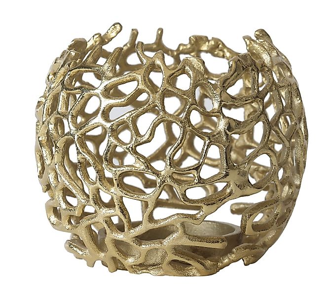 ARTRA Tischkerzenhalter Aluminium Kerzenständer "Lea" (Größe: L) gold Kerze günstig online kaufen