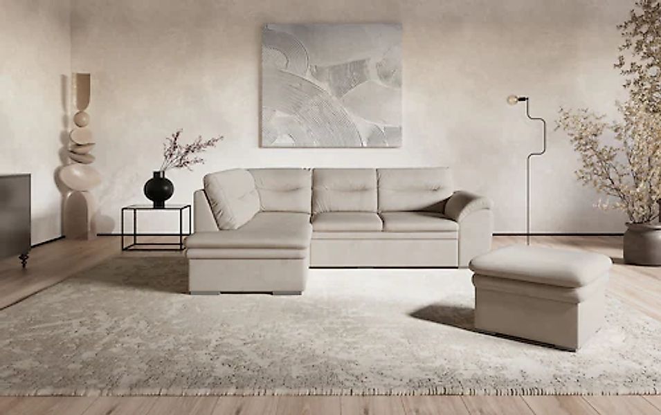 COTTA Ecksofa »Leandra L-Form«, wahlweise mit Bettfunktion & Bettkasten günstig online kaufen