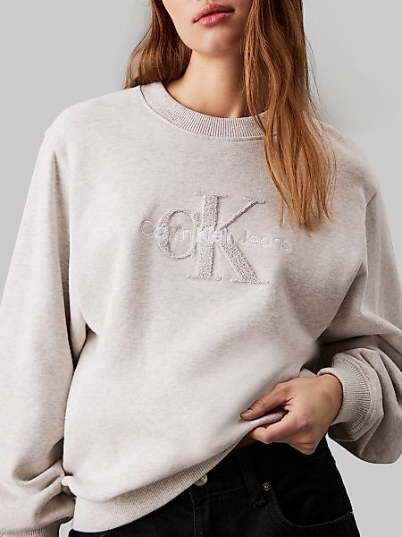 Calvin Klein Jeans Sweatshirt "CHENILLE MONOLOGO CREWNECK", mit Logosticker günstig online kaufen