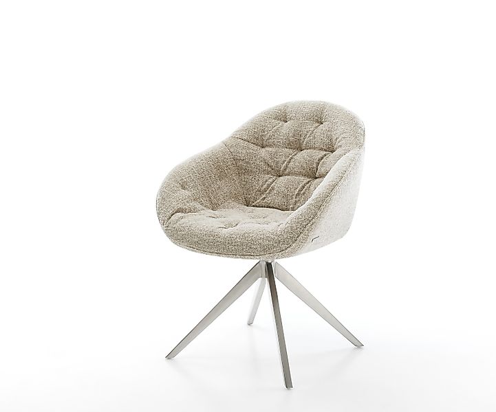 Drehstuhl Gaio-Flex Webstoff Soft Beige Kreuzgestell breit Edelstahl 360° d günstig online kaufen