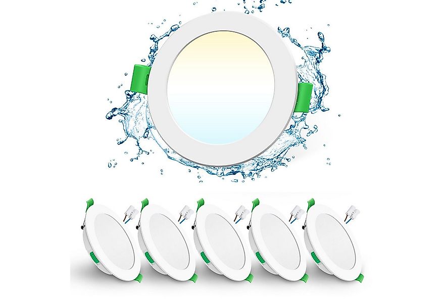 ALUSSO LED Einbaustrahler 6er-Set, 230 V Flach, IP65 LED Spots für Bad, 7W günstig online kaufen