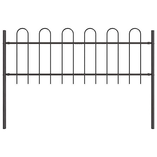 vidaXL Gartenzaun Grau 11,9 x 0,6 m Pulverbeschichteter Stahl 3334133 günstig online kaufen