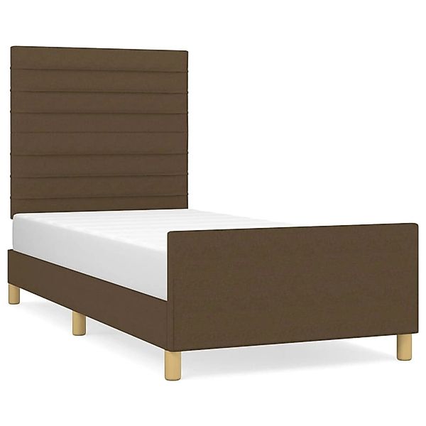 vidaXL Bettgestell mit Kopfteil Dunkelbraun 90x190 cm Stoff Modell 61389048 günstig online kaufen