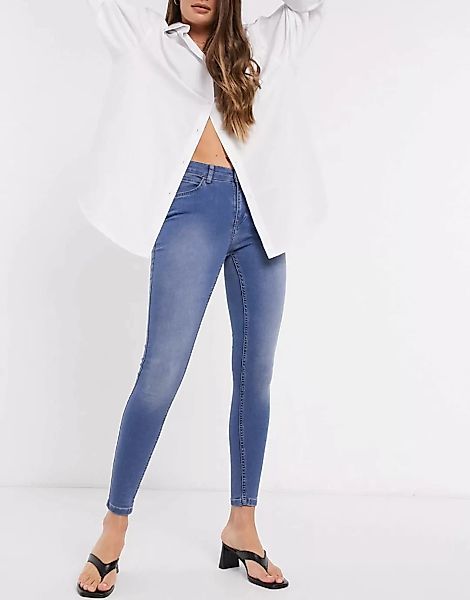 Object – Sophie – Blaue Skinny-Jeans mit hohem Taillenbund günstig online kaufen