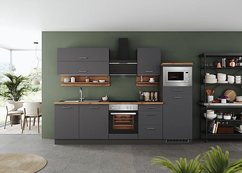 KOCHSTATION Küchenzeile "KS-Milan", 280 cm breit, robuste Metallauszüge, vi günstig online kaufen