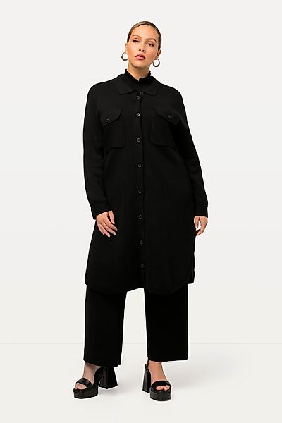 Ulla Popken Langjacke Shaket Shirtjacke Hemdkragen günstig online kaufen