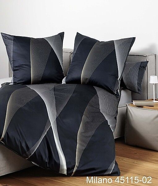 Janine Janine Mako-Satin Bettwäsche MILANO 45115 nachtblau Größe:  135x200 günstig online kaufen