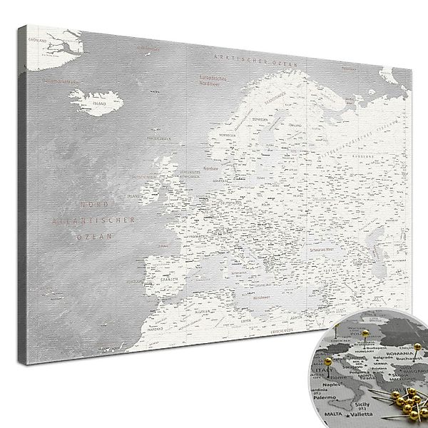 LANA KK Leinwandbild Europakarte Pinnwand zum günstig online kaufen
