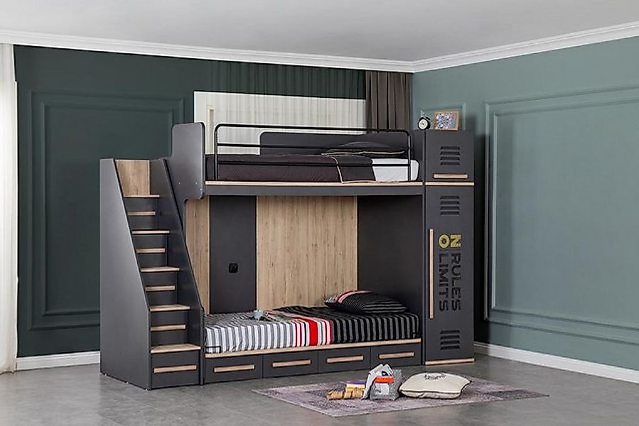 JVmoebel Etagenbett Elegantes Kinderzimmer Bett Etagen Hochbett Luxus Jugen günstig online kaufen