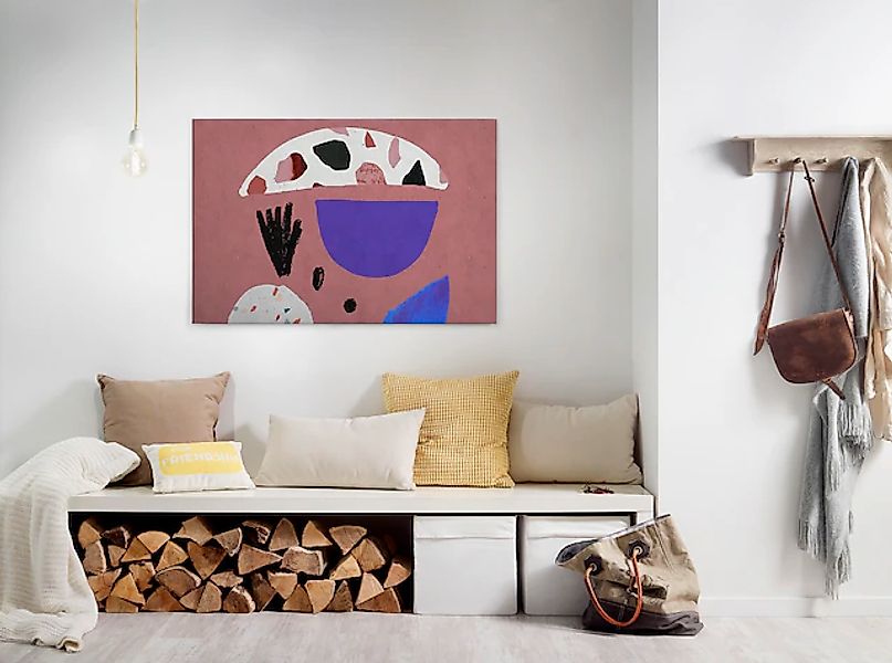 Bricoflor Mid Century Wandbild In Malve Und Lila Skandinavisches Leinwandbi günstig online kaufen