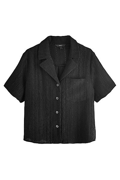 Next Kurzarmhemd Kurzärmelige Urlaubsbluse mit Lochstickerei günstig online kaufen