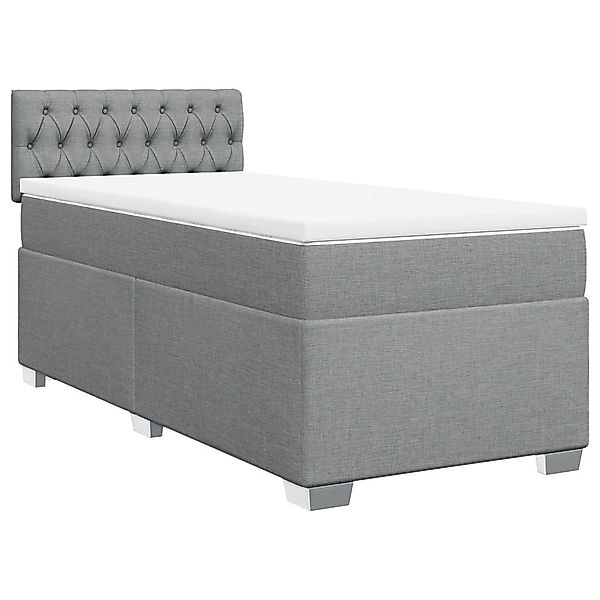 vidaXL Bett Boxspringbett mit Matratze Hellgrau günstig online kaufen