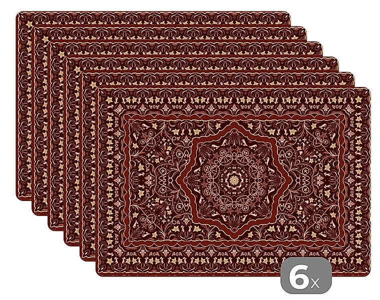 MuchoWow Platzset Persischer Teppich - Teppich - Mandala, (6-St), Platzsets günstig online kaufen