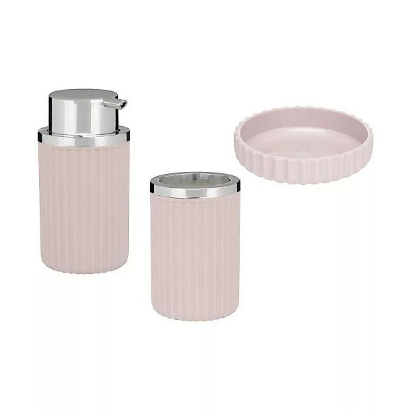 Badezimmer Set 3 Stücke Rosa Kunststoff günstig online kaufen