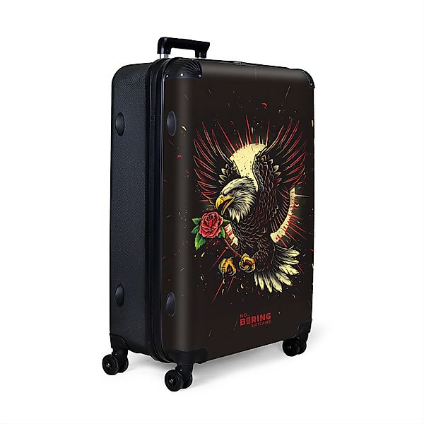 NoBoringSuitcases.com© Hartschalen-Trolley Schwarz mit Adler und günstig online kaufen