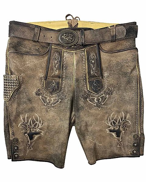 Maddox Trachtenlederhose 'Urgsee' mit Hirschstickerei, Antik günstig online kaufen