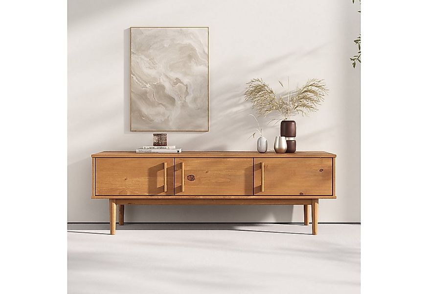IDIMEX Lowboard TECCA, Sideboard mit 3 Türen aus Massivholz Kiefer Eiche Fi günstig online kaufen