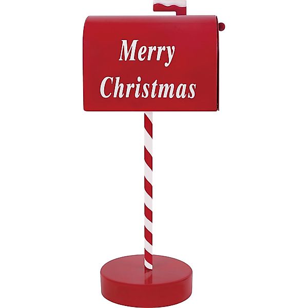 Metall-Briefkasten Rot-Weiß Merry Christmas 15 cm x 12 cm x 33,5 cm günstig online kaufen