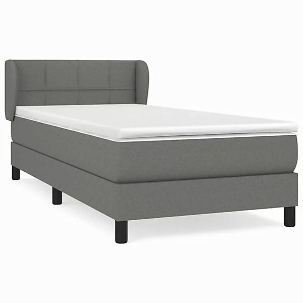 furnicato Bett Boxspringbett mit Matratze Dunkelgrau 90x190 cm Stoff (1-tlg günstig online kaufen