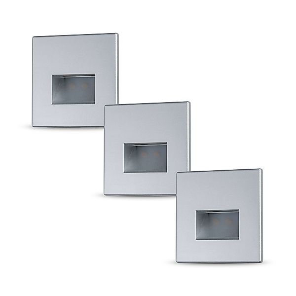 Paulmann "Set LED Wandeinbauleuchte Edge 3er-Set eckig 80x80mm 3x1,2W 3x50l günstig online kaufen