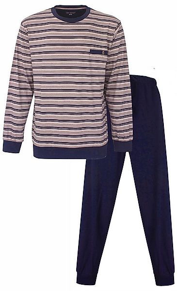 Paul Hopkins Schlafanzug Herren Pyjama lang mit Bündchen (2 tlg) Baumwolle günstig online kaufen