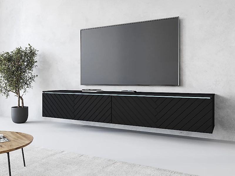 Home affaire Lowboard "Vera, wahlweise mit oder ohne Beleuchtung" gefräste günstig online kaufen