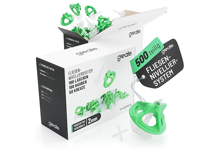 greate. Nivelliersystem 500-teiliges Fliesen Nivelliersystem 2mm - Fliesenv günstig online kaufen