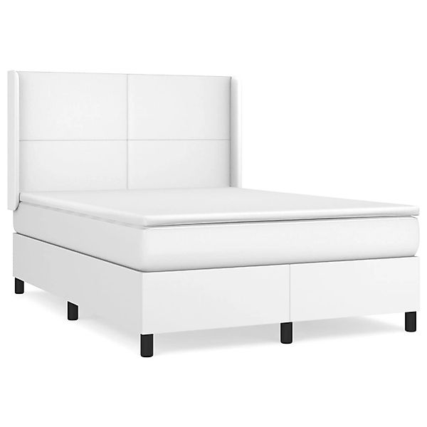 vidaXL Boxspringbett mit Matratze Weiß 140x190 cm Kunstleder1466236 günstig online kaufen