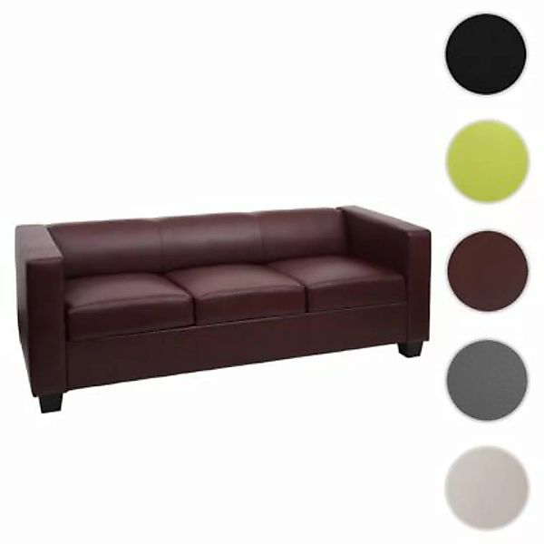 HWC Mendler 3er Sofa rot/braun günstig online kaufen
